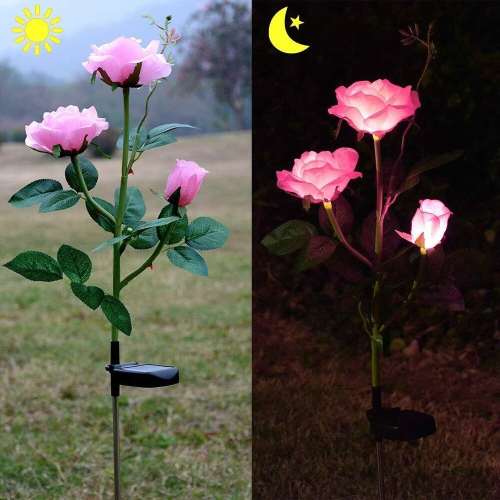 Set 2 Lămpi Solare - Trandafiri Roz