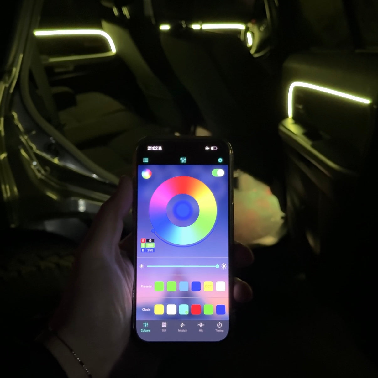 Kit Lumini Ambientale Auto 18-în-1 RGB 64 Culori