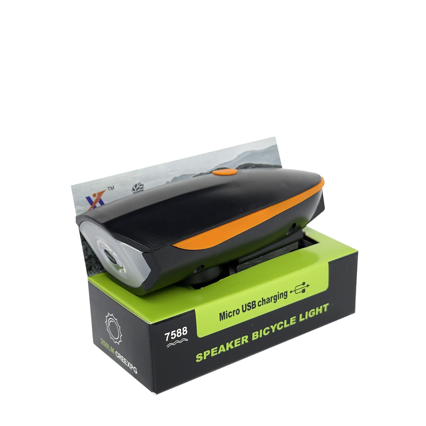 Far LED bicicletă cu claxon